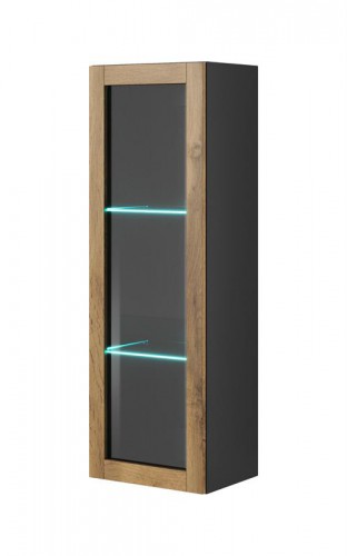 Вітрина навісна LIVO W-120 матовий антрацит/дуб votan HALMAR